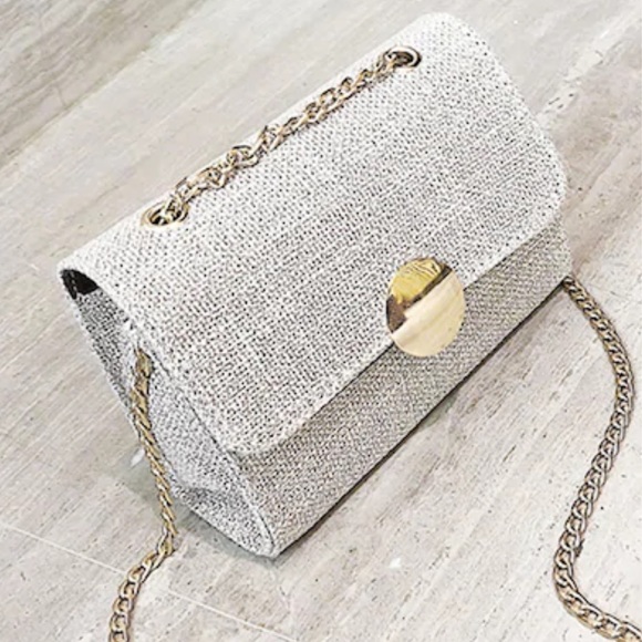 Handbags - White knit crossbody bag